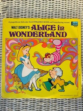 Disney's Alice In Wonderland Illustrated Book and Long Playing Album 1969